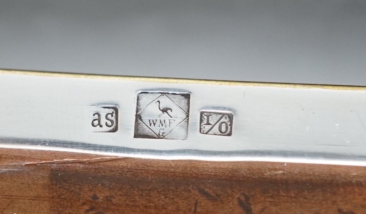 A WMF Jugendstil casket on scroll feet - 17cm wide